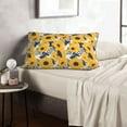 thumbnail image 6 of Lsque Blue Striped Sunflower Pattern Pillow Case – Soft & Cozy Throw Pillow Cover, Hypoallergenic Cushion Case for Sleeping Women with Envelope Closure-14"x20", 6 of 6