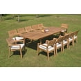 thumbnail image 6 of Grade-A Teak Dining Set: 12 Seater 13 Pc: 118" Rectangle Table And 12 Vellore Stacking Arm Chairs Outdoor Patio WholesaleTeak #51VL2413, 6 of 6