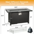 thumbnail image 6 of Sobaniilo  Fire Pit 45in Propane Fire Pit with Rain Cover and Lava Rock, Outdoor Firepit Table 50000 BTU 3-in-1 Fire Table for Patio/Yard/Balcony, Rectangular, Black, 6 of 7
