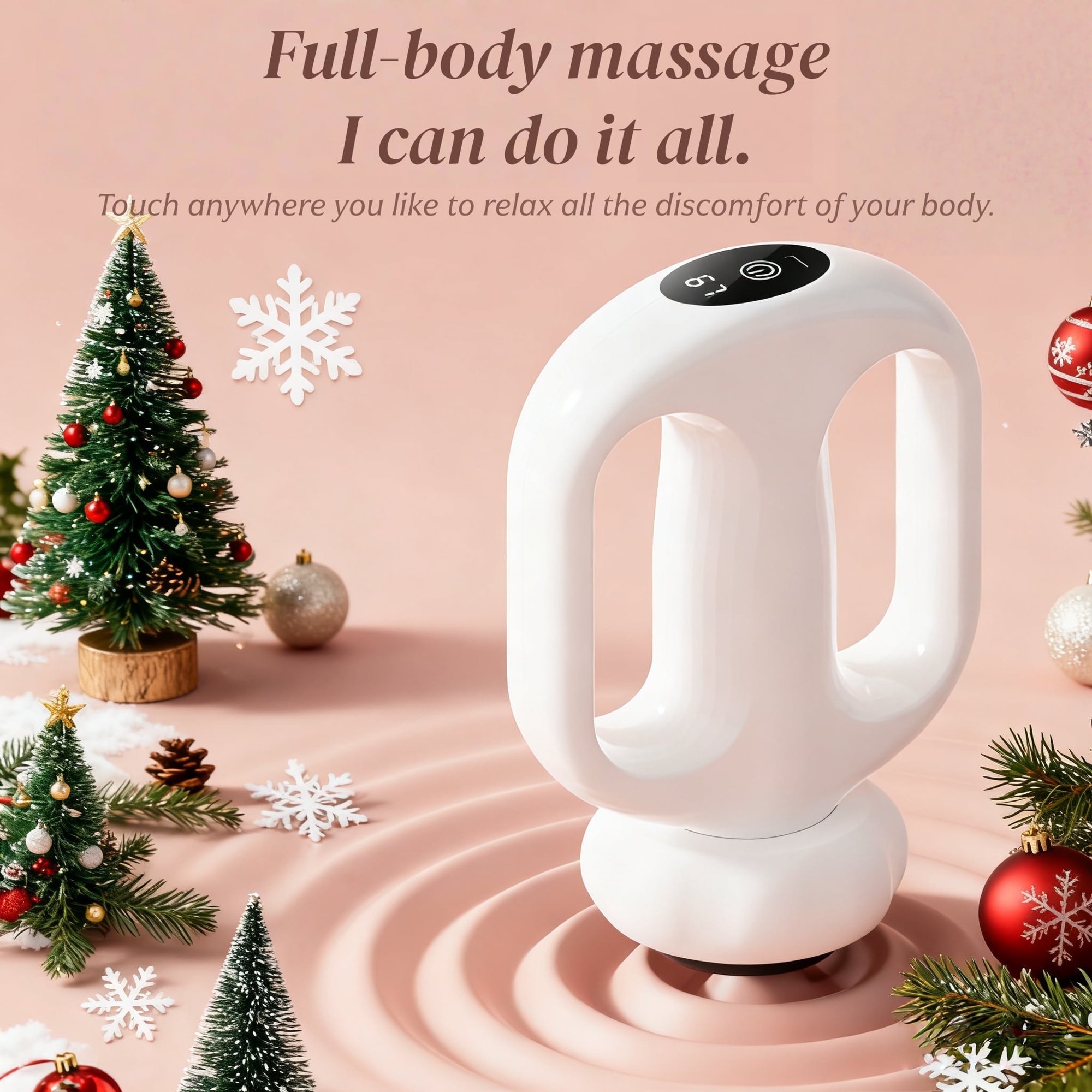 New Dual-Handle Handheld Fat Push Massager, Extra Large 1200mAh Battery Capacity with USB Charging. 6 massage heads suitable to use on abdomen, legs waist neck area.Suitable as a gift.