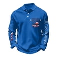thumbnail image 3 of Havenx Men's 250 Anniversary Usa Shirt Long Sleeve Waffle Shirts American Flag Printed Buttons Sweatshirt Cross Patriotic Freedom 250 Years Of Freedom Tee,Blue M, 3 of 3