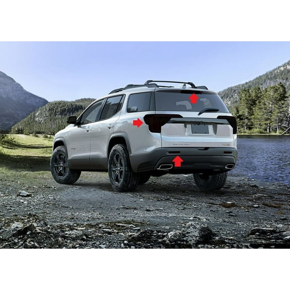 For The BlingLights Brand Tinted Taillight Film Covers for GMC Acadia (all years)