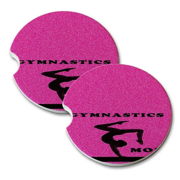 KuzmarK Sandstone Car Drink Coaster (set of 2) - Gymnastics Mom