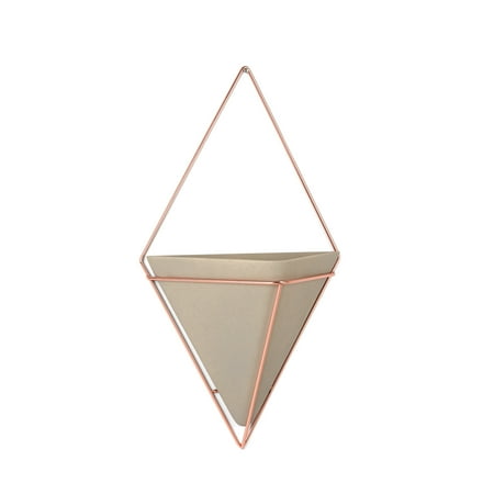 Faux Planters Umbra Trigg Hanging Planter Vase & Geometric Wall Decor Container - Great For Succulent Plants, Air Plant, Mini Cactus, Faux Plants and More, Concrete Resin/Copper ()