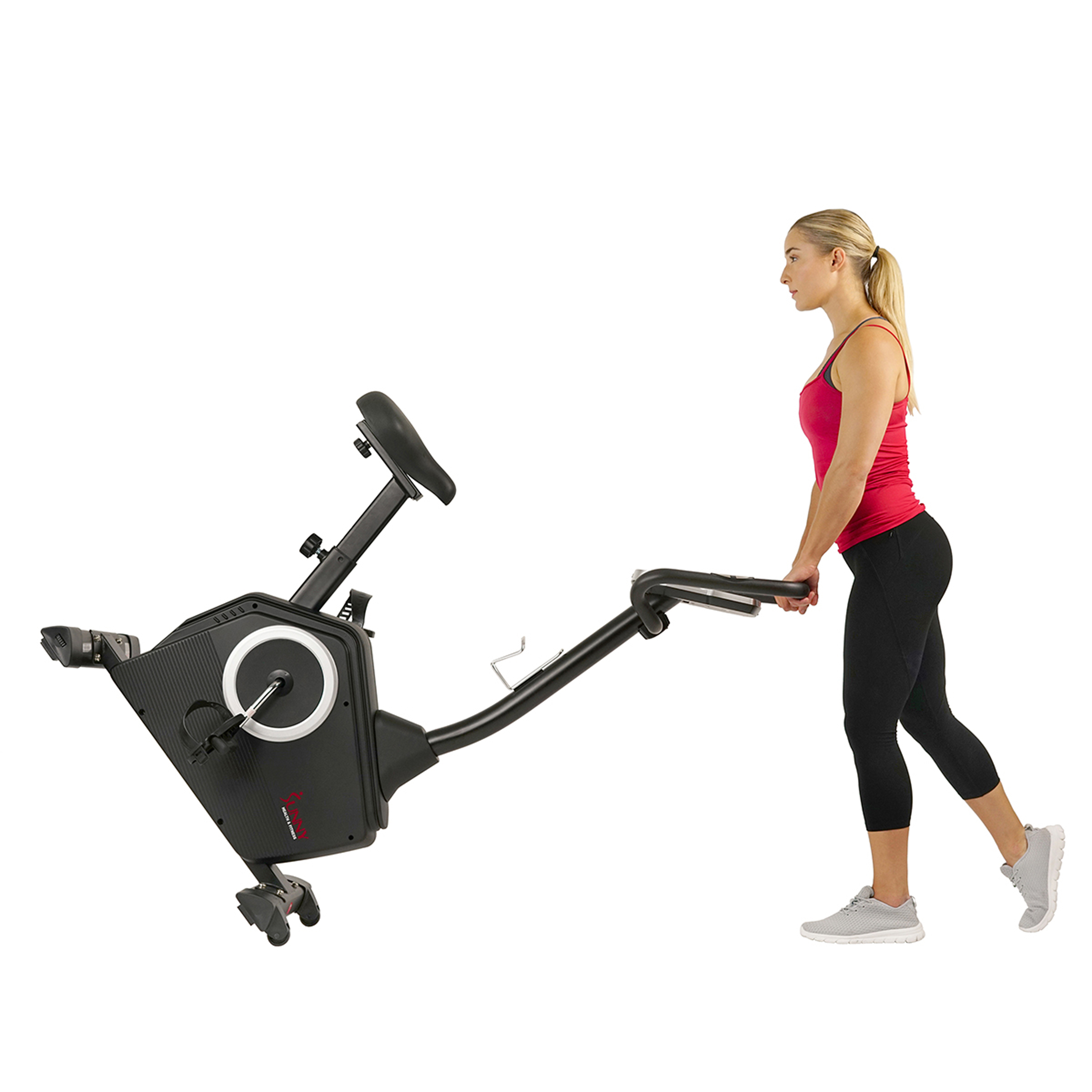 Sunny Health & Fitness Magnetic Upright Exercise Bike w/ LCD, Pulse Monitor, Stationary Cycling and Indoor Home Workouts SF-B2883 - image 3 of 9
