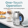 thumbnail image 3 of Chefman Fast-Boil 1.5L Stainless Steel Electric Kettle, 1.5Liter/1500W Electric Tea Kettle Water Boiler with Automatic Shutoff, LED Lights, Boil-Dry Protection, Hot Water Electric Kettles for Boiling, 3 of 7