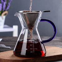 Juego de 1 cafetera de vertido con medidor de café y corcho - Elegante cafetera de filtro con jarra de cristal y filtro permanente de acero inoxidable (500 ml) esquí esquí Gafas de esquí