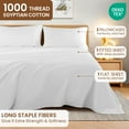 thumbnail image 4 of Baauye 100% Cotton Sheet Set, 1000 Thread Count Durable 4-Piece Bed Sheets with 16" Deep Pocket, Queen, White, 4 of 8