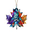 thumbnail image 2 of Holloyiver Maple Leaf Stained Acrylic Window Hanging Ornament, Fall Leaves Wall Art Decor Panel, 3.9 Inch Maple Leaf Pendant for Fall Thanksgiving Festival Party Supplies, 2 of 6