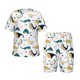 thumbnail image 1 of Balery Cute Whale Conjunto de Pijama Infantil de Manga Corta con Estampado – Ropa de Dormir de Algodón Suave-X-Large, 1 of 6