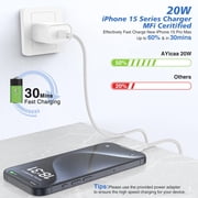 Wall Charger Compatible with iPhone 15 16 17 Charger Fast Charging,20W USB C Charger Block with 60W 6FT USB C Braided Cord Compatible for iPhone 17 Pro 16 15 Pro Max/Pro/Plus/iPad Pro/Air Case
