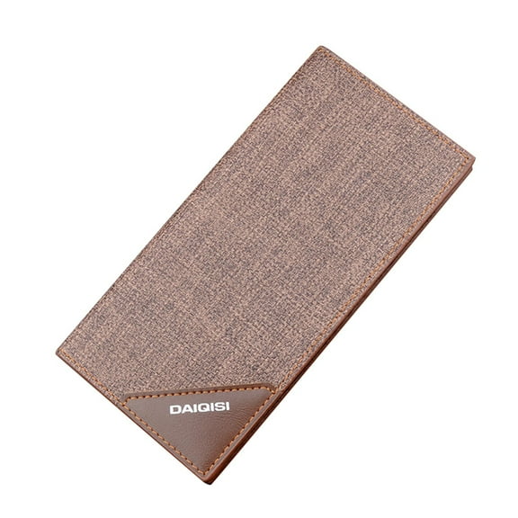 LONGshukeji Long Wallets For Men Slim Leather Checkbook ID/Credit Card Holder Bifold Wallet