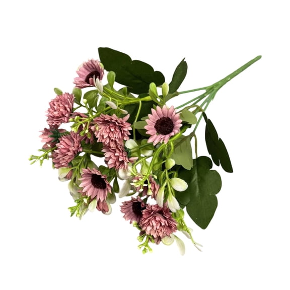 JHyouerji Artificial Flowers 15 Heads Faux Bouquet Florals Arrangements Decor for Farmhouse Home Wedding Table Centerpiece, Fake Plastic Flower for Vase Decoration