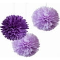 thumbnail image 3 of 12" Burgundy Tissue Pom Poms DIY Hanging Paper Flower Balls for Bridal Shower Birthday Party Wedding Backdrop Dessert Table Decoration Supplies, Pack of 12, 3 of 6