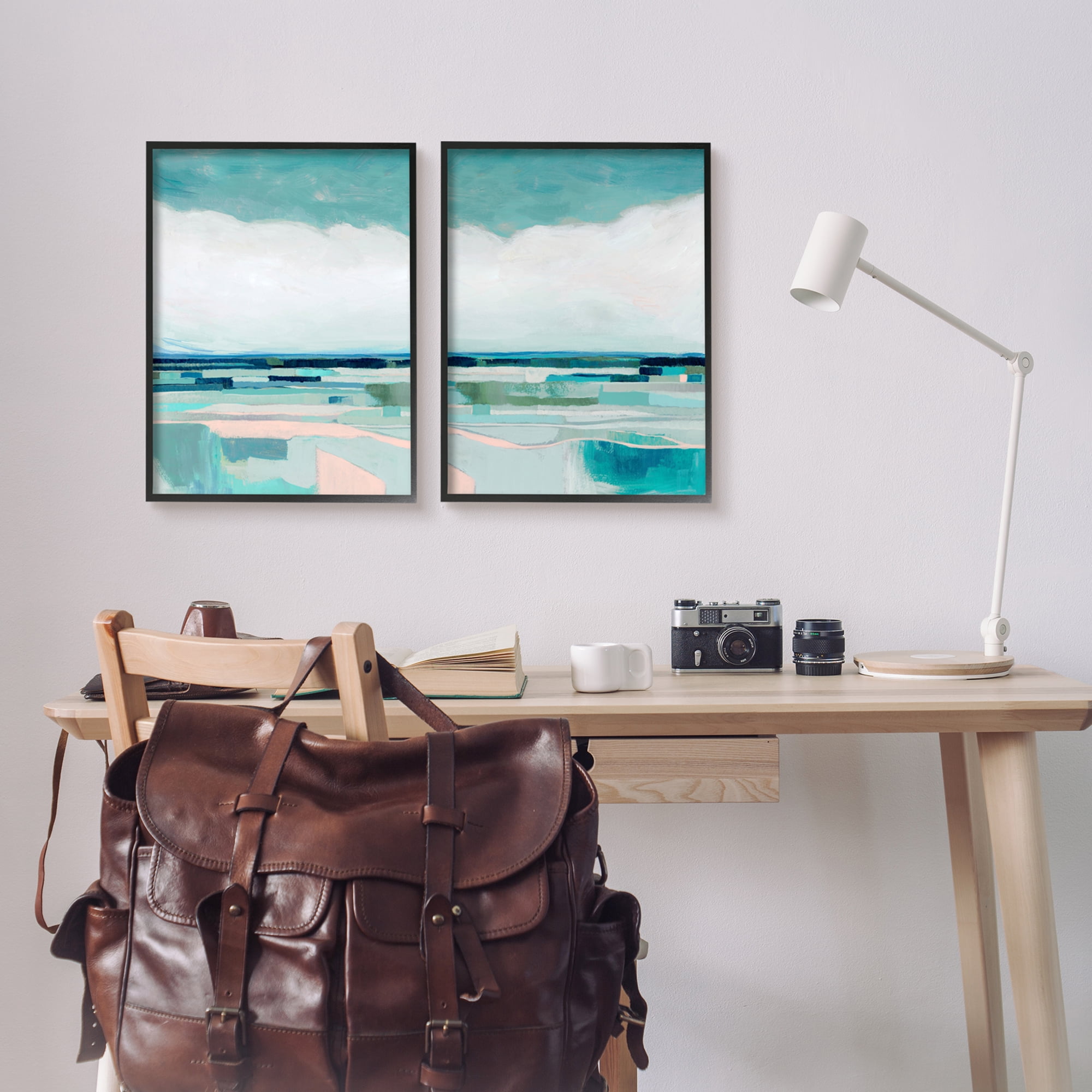 Stupell Industries Abstract Green Cloud Modern Geometric Landscape Framed Wall Art, 16 x 20, Design by Grace Popp