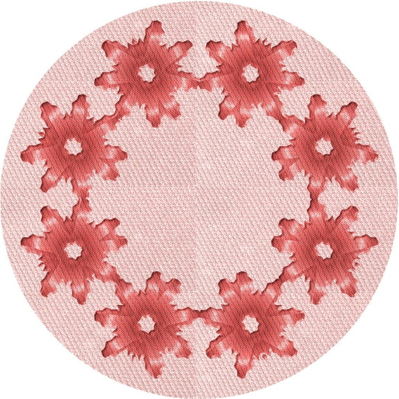 Ahgly Company Machine Washable Indoor Square Transitional Light Rose Pink Area Rugs, 3' Square