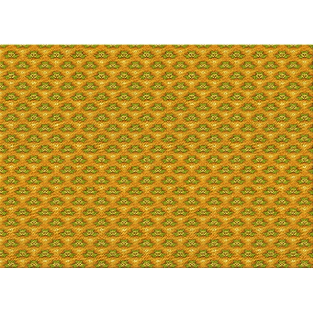 Ahgly Tapis Rectangulaire Lavable en Machine Intérieur Transitionnel Jaune, 5 Pieds x 7 Pieds
