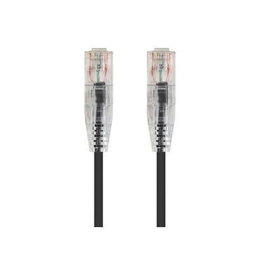 Monoprice Cat6 Ethernet Patch Cable - 25 feet - Black | Snagless RJ45 Stranded 550MHz UTP CMR Riser Rated Pure Bare Copper Wire 28AWG - SlimRun Series