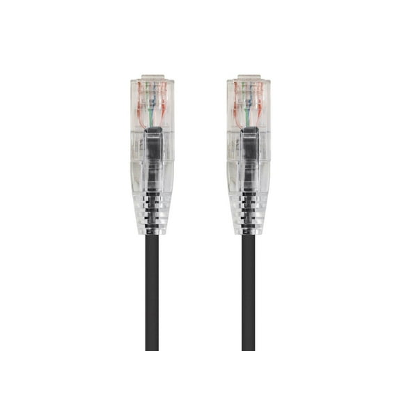 Monoprice Cat6 Ethernet Patch Cable - 25 feet - Black | Snagless RJ45 Stranded 550MHz UTP CMR Riser Rated Pure Bare Copper Wire 28AWG - SlimRun Series