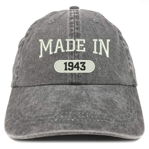 Trendy Apparel Shop Made In 1943 Embroidered 75th Birthday Washed Baseball Cap