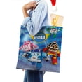 thumbnail image 4 of Robocar Poli Bolso de tela con estampado de lienzo para mujer, bolsa de compras reutilizable y estética, con cremallera interior, regalo para mujer,40*40cm., 4 of 6