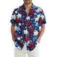 thumbnail image 2 of GrmtClth 250th Anniversary Usa Shirt for Men Casual 4th Of July Tops Vacation Button Down Tee Relaxed Fit Short-Sleeve Clothing Dark Blue 2XL, 2 of 6
