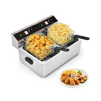GVN 3400W Dual Tank Electric Countertop Deep Fryer