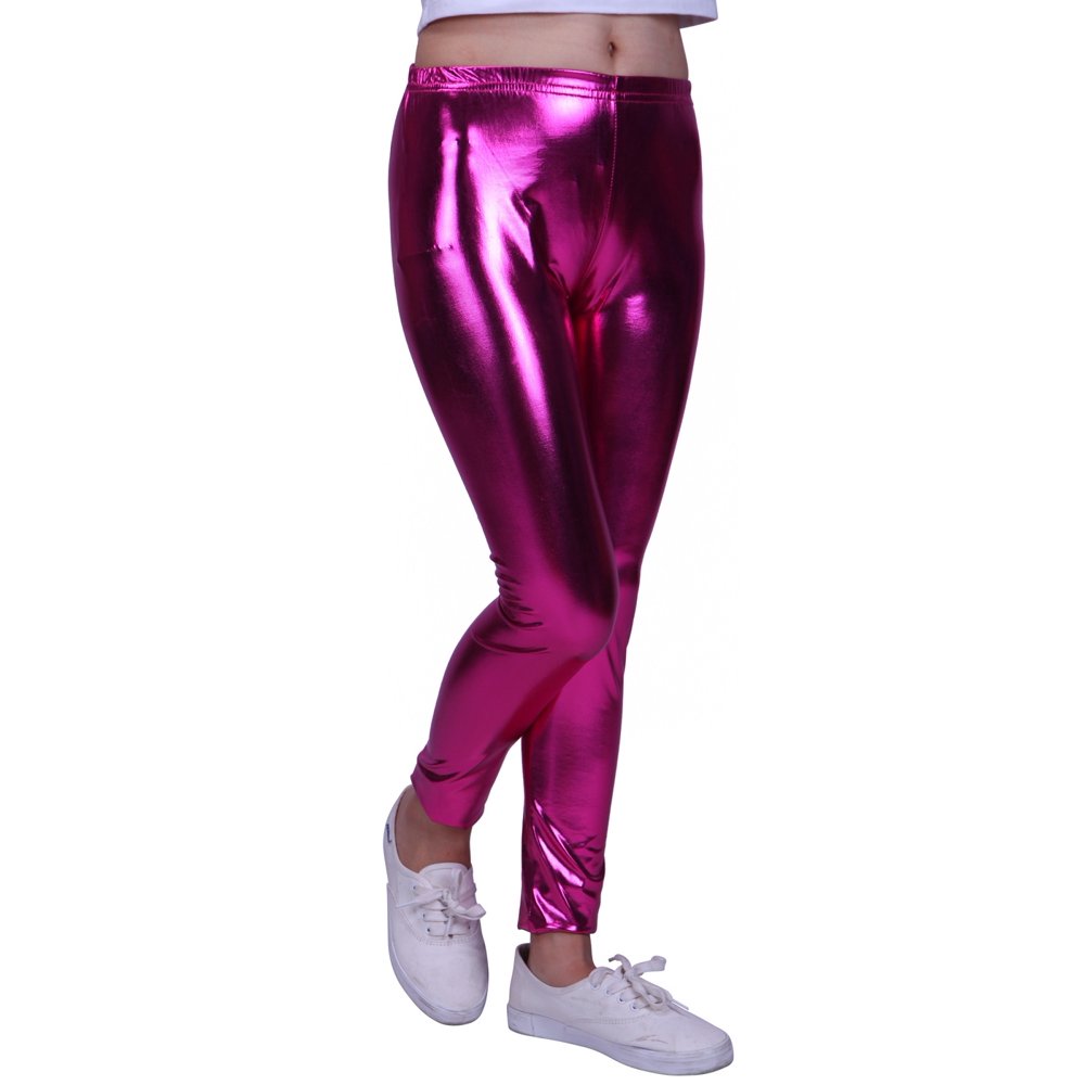 HDE - HDE Girls Shiny Wet Look Leggings Kids Liquid Metallic Footless ...