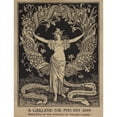 thumbnail image 2 of Walter Crane 12x14 Gold Ornate Wood Frame and Double Matted Museum Art Print Titled - A Garland for May Day (1895), 2 of 4