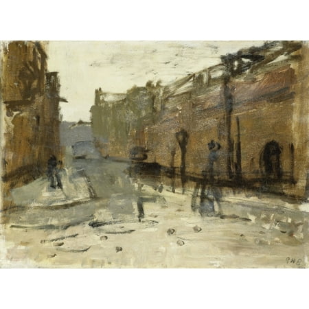 Study Oil Painting - De Baan In Rotterdam By George Hendrik Breitner C 1880-1923 Dutch Painting Oil On Panel Abstract Study Of Junction With The Painter Lane Poster Print