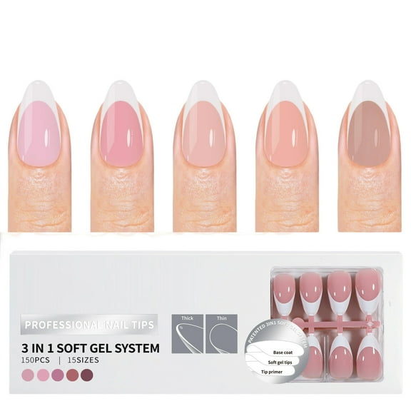 KUFptva 150 Pcs French Styles False Nails with Pre Tipped Easy Application for Salon Manicure or Home Use