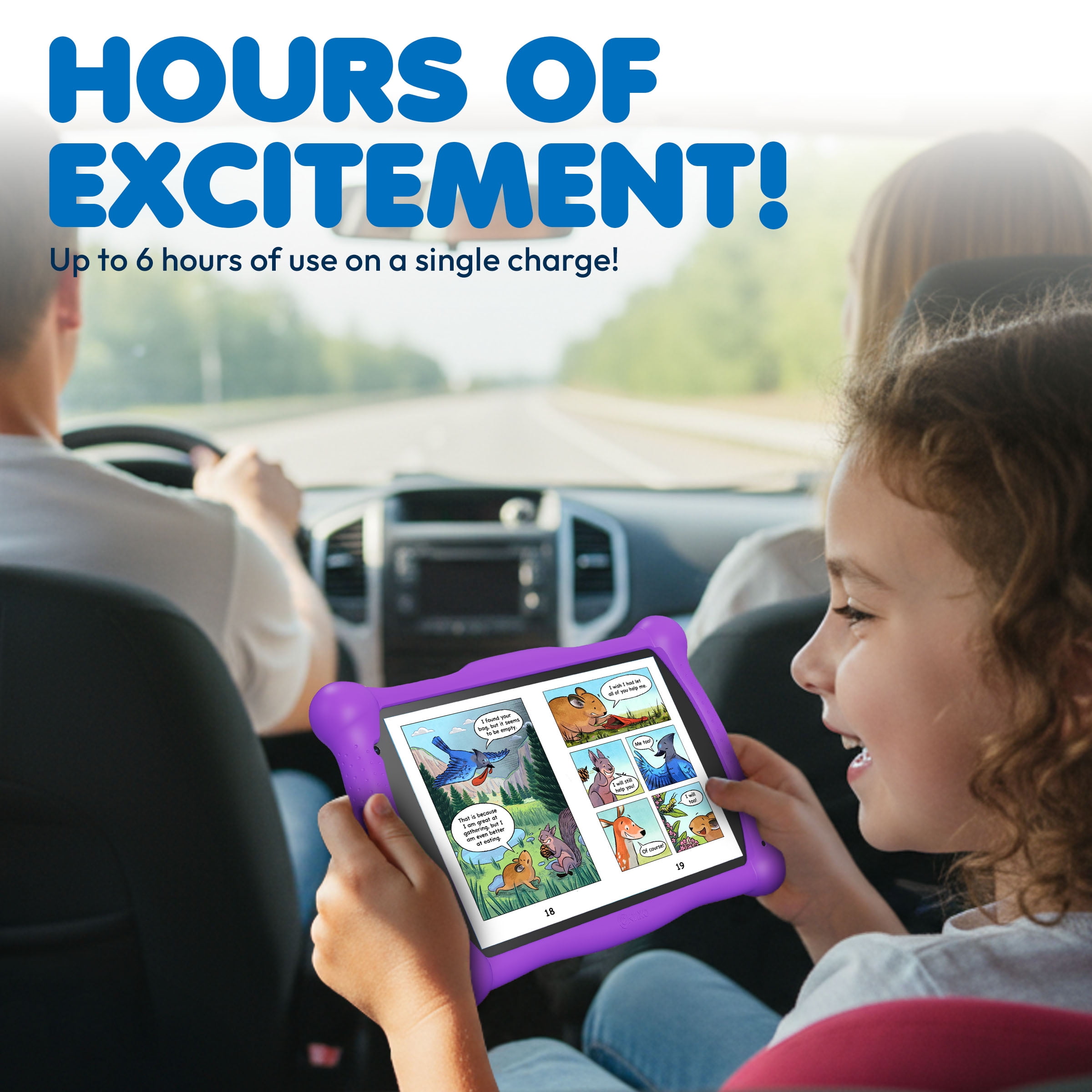 Contixo 7-Inch Kids Tablets, Educational Android Tablet with Stylus and Kickstand Case, 32GB, Ages 3-12, Purple