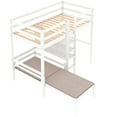 thumbnail image 6 of Convertible Loft Bed with L-Shape Desk, Cosymart Twin Bunk Bed with Shelves and Ladder, White, 6 of 9