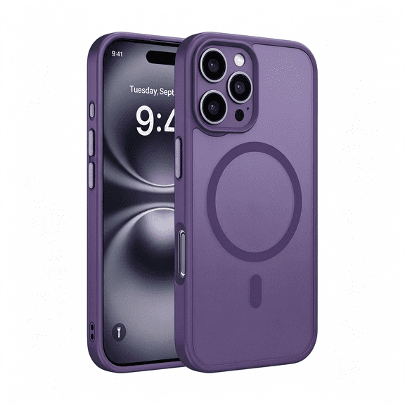 GJX Magnetic Series for Iphone 16 Case [Compatible with Military-Grade Protection, Anti-Fingerprint, Slim Phone Case for Iphone 16 6.1 Inch - Deep Purple