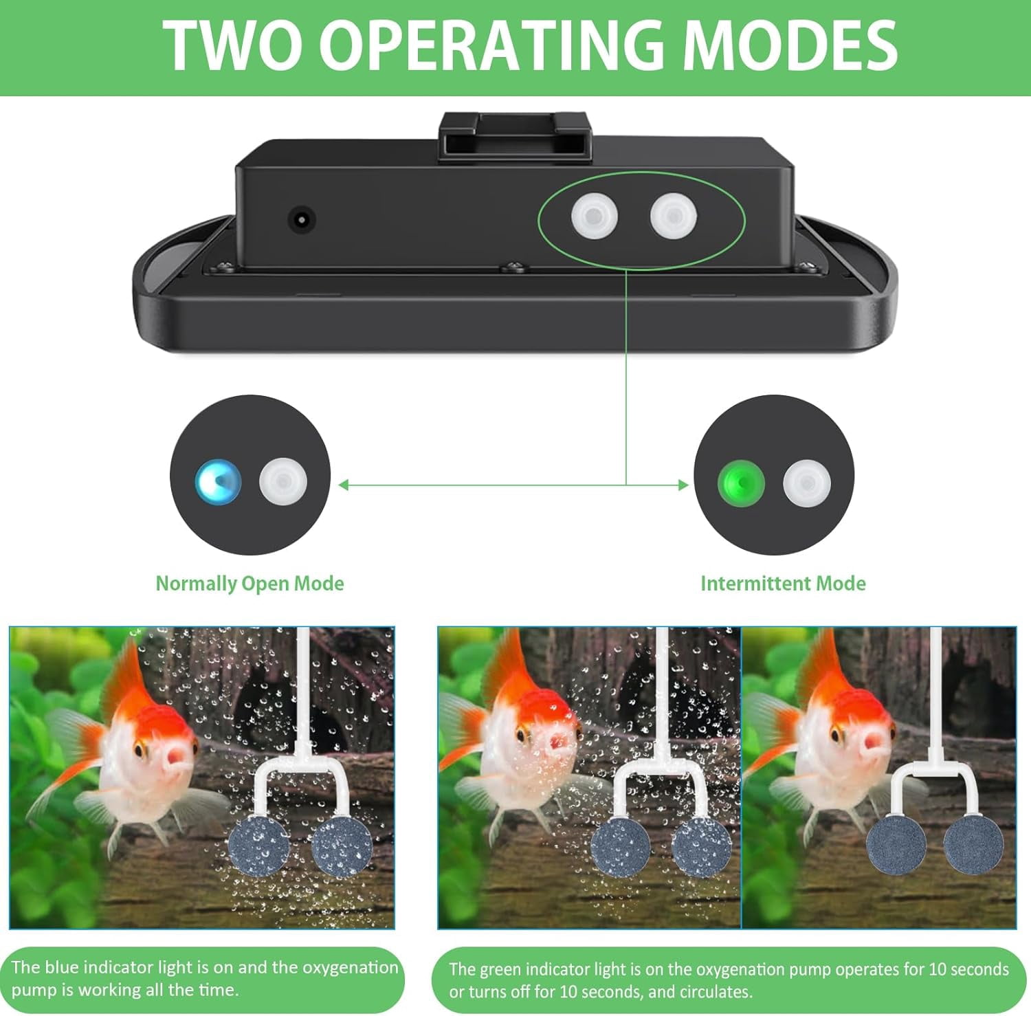 Solar Pond Aerator,Solar Air Pump Solar Powered Pond Pump, 3W Solar Air Pump with 2 Air Bubble Stones for Small Fish Pond, Stock Tank,Aquarium Hydroponics (2 Modes)