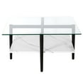 thumbnail image 5 of Evelyn&Zoe Otto 32" Wide Square Coffee Table with Faux Marble Shelf, Blackened Bronze, 5 of 5