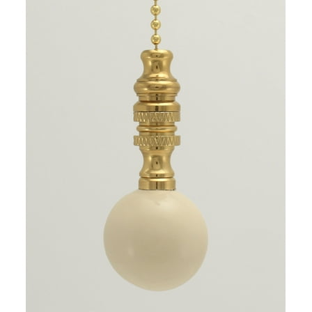 Ceramic Ivory Ball Fan Full 2"h Polished Base Chain