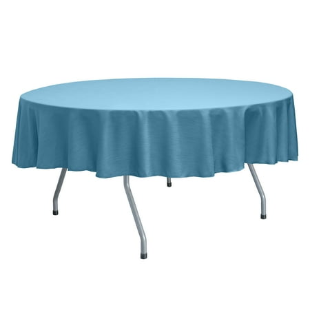 

Ultimate Textile (5 Pack) Reversible Shantung Satin - Majestic 72-Inch Round Tablecloth - for Weddings Home Parties and Special Event use Light Baby Blue