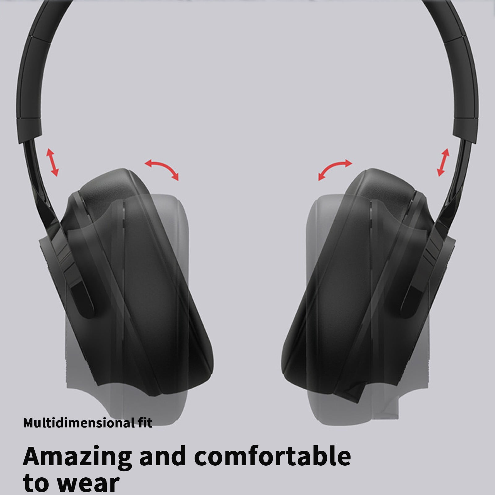 Headphones, Heavy Noise-canceling Headset Folding Retractable Sports Wireless Bluetooth Headset, Bluetooth Over Ear Headphones(Black)
