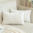 thumbnail image 2 of 2PCS Decorative Throw Pillow Covers Rhombic Jacquard Pillowcase Soft Square Cushion Case for Couch Sofa Bed Bedroom Living Room, 12 X 20in, 2 of 7