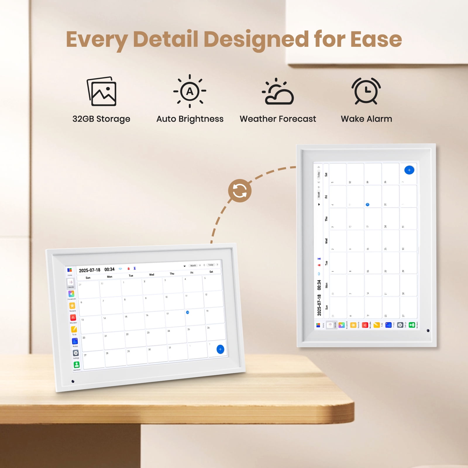 10.1 Inch Smart Digital Calendar with Google Outlook iCloud Calenday Sync, 3GB RAM, 32GB Storage, Family Task Rewards and Daily Planner Calndar, Touchscreen Calendar for Home and Office