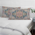 thumbnail image 4 of Colorful Boho Queen Size Pillow Cover,Pillowcase Protectors with Zipper,Breathable Decorative Throw Pillow Case Cover,Ethnic Vintage Mexican Flowers Southwestern Pillow Shams for Couch Sofa 20x30Inch, 4 of 8