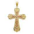 thumbnail image 4 of 14K Tri-Color Gold Charm Pendant Themed 55 mm 34 With White Rhodium Crucifix Cross, 4 of 4