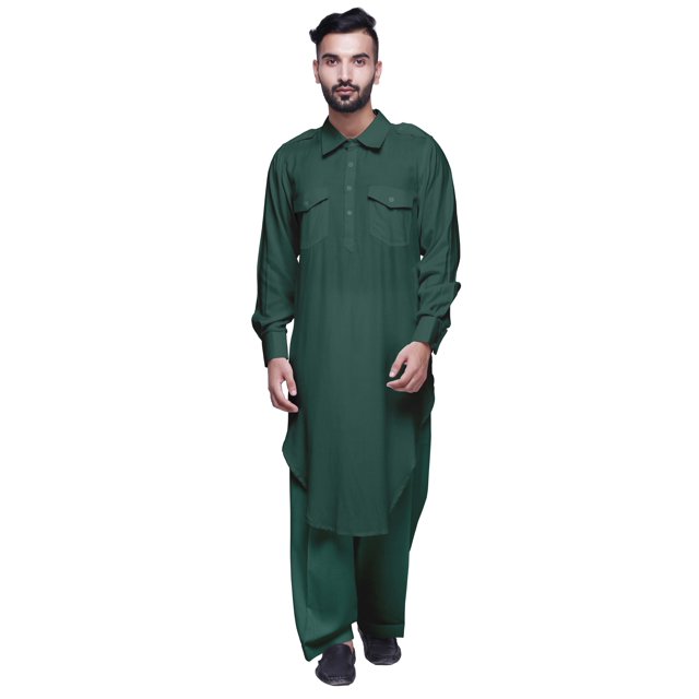 Atasi Kurta Pathani à Manches Longues Pyjama Kurta Indien Long Pyjama pour Hommes