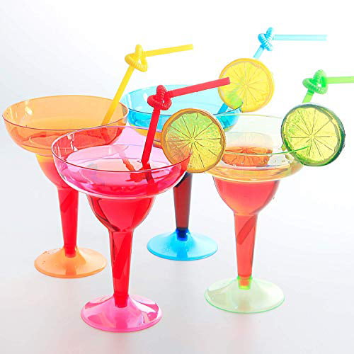 12-Ounce Party Dimensions Neon 12 Count Plastic Margarita Cup 