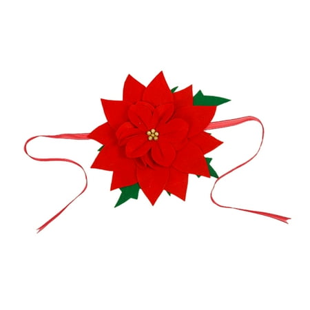 

Red Flower Curtain Buckle Classic Red Flower with Green Leaves Curtain Buttons As a Ribbon Drape Holder Christmas Tree Pendant with Satin Ribbon Tiebacks