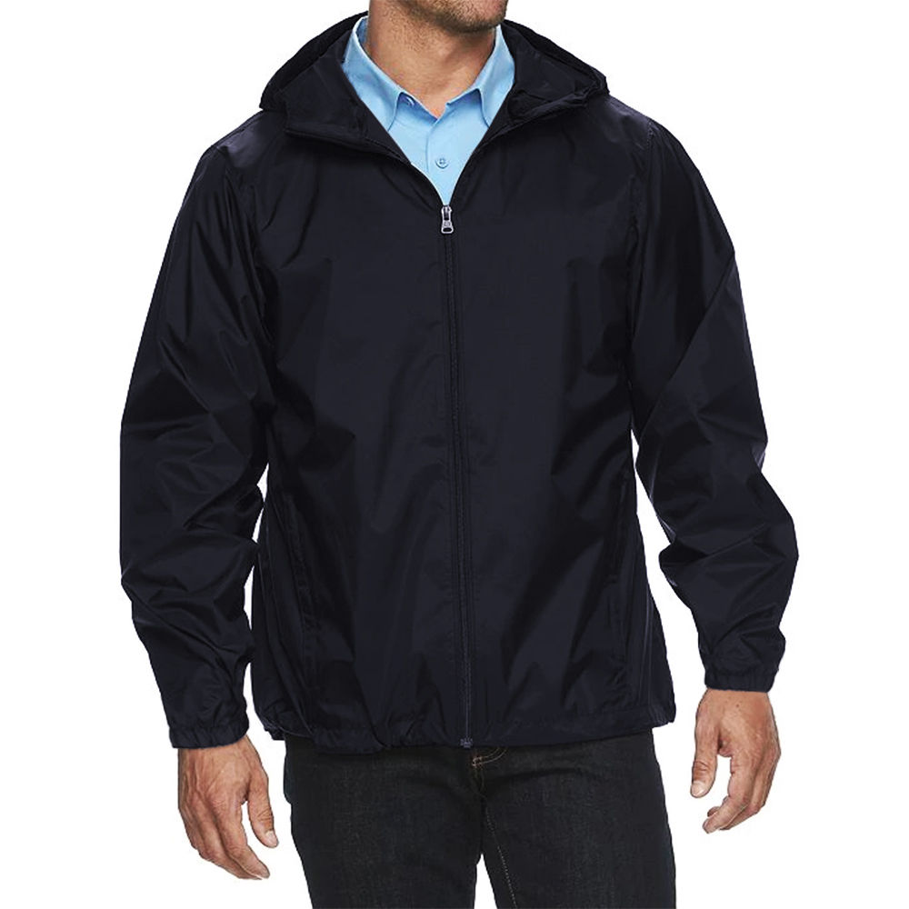 Men's Water Resistant Zip Up Hooded Lightweight Windbreaker Rain Jacket (Navy Blue,L) - image 2 of 3