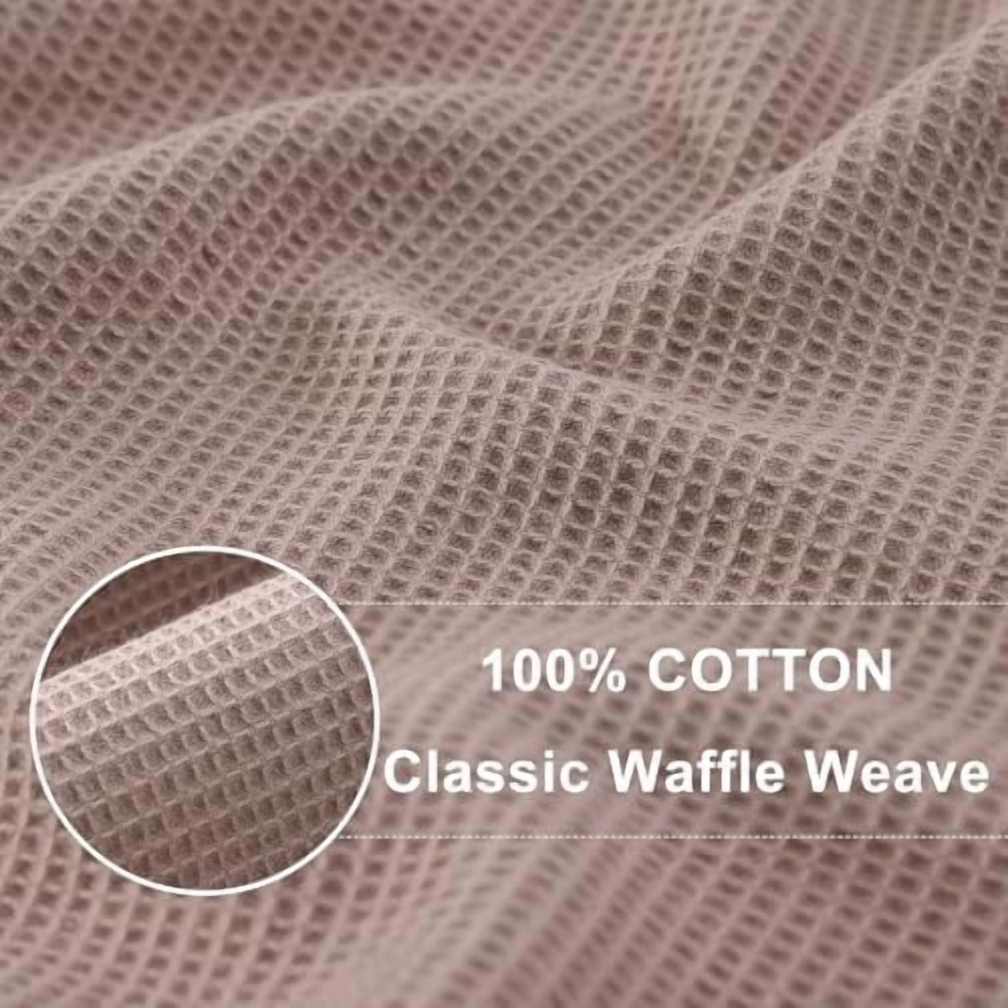 100% Cotton Waffle Weave Kitchen Towels - 4 Pack Soft and Absorbent Dish Towels - 16 x 26 Inches Quick Dry Hand Towels - Brown