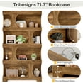 thumbnail image 7 of Tribesigns 71" 4-Tier S-Shaped Bookcase Set of 2 - Wood Decorative Storage Shelf, Modern Brown Freestanding Display Unit, 7 of 7