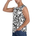 thumbnail image 3 of Lsque Hand Drawn Snake Print Men's Cotton Blend Sleeveless Muscle Shirts (S-3XL)- Moisture Wicking, Odor Protection, UPF 30+,X-Large, 3 of 8